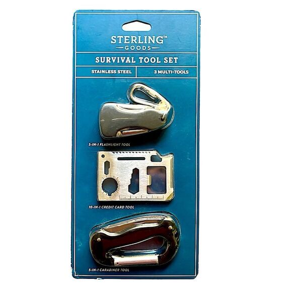 Sterling Goods Survival Tool Set Stainless Steel 3 Multi Use Tools - Picture 4 of 4
